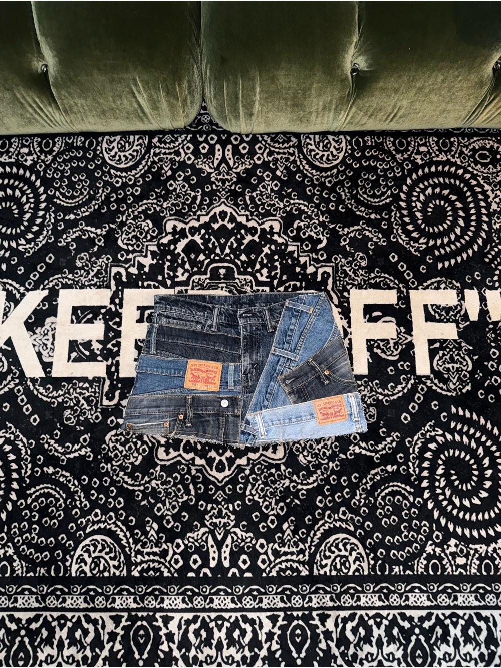 Denim Patchwork Mini Skirt